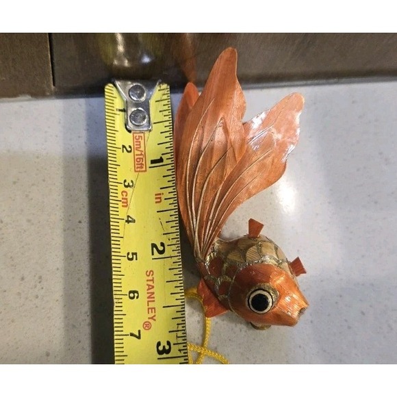 VTG NIB Metal Gold Tone Christmas Tree Ornament 3D & Gold Fish Bradford Gift Set - Picture 5 of 9